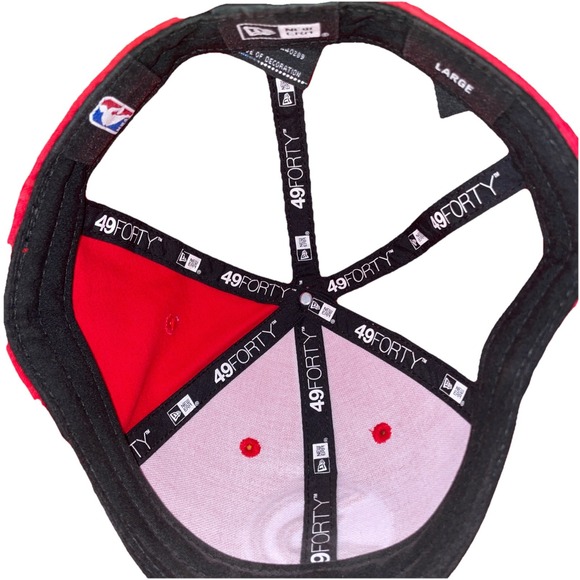 New Era 49Forty Atlanta Hawks NBA Retro Logo Red White Hat Cap Embroidered Large - Picture 5 of 6